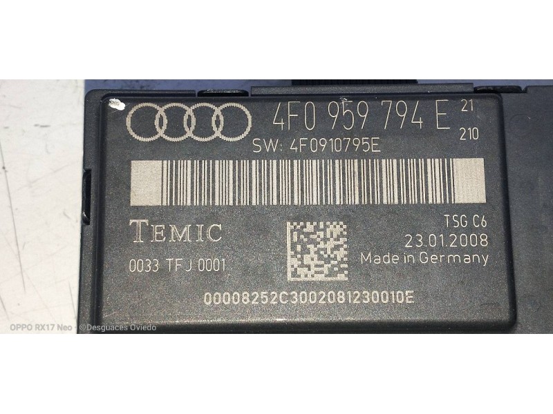 Recambio de modulo electronico para audi a6 berlina (4f2) 2.0 tfsi referencia OEM IAM 4F0959794E 4F0910795E 