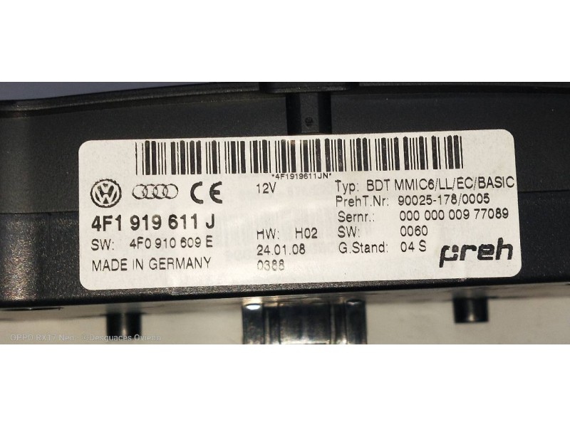 Recambio de mando multifuncion para audi a6 berlina (4f2) 2.0 tfsi referencia OEM IAM 4F1919611J 4F0910809A 