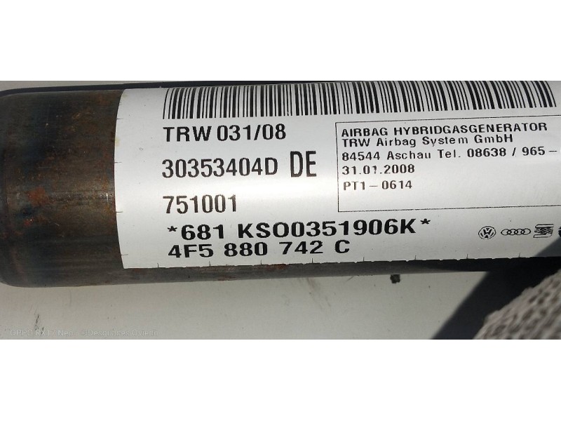 Recambio de airbag cortina delantero derecho para audi a6 berlina (4f2) 2.0 tfsi referencia OEM IAM 4F5880742C  