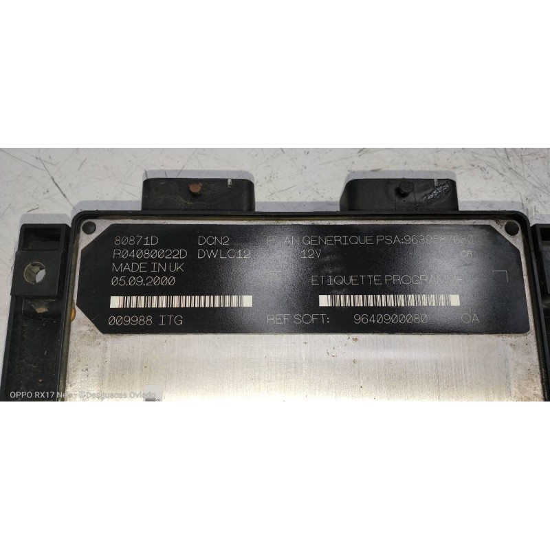 Recambio de centralita motor uce para peugeot 306 berlina 3/4/5 puertas (s2) boulebard referencia OEM IAM R04080022D 9639587680 