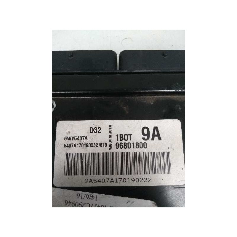 Recambio de centralita motor uce para chevrolet matiz 0.8 cat referencia OEM IAM 5WY5407A 96801800 D32 1B0T 9A