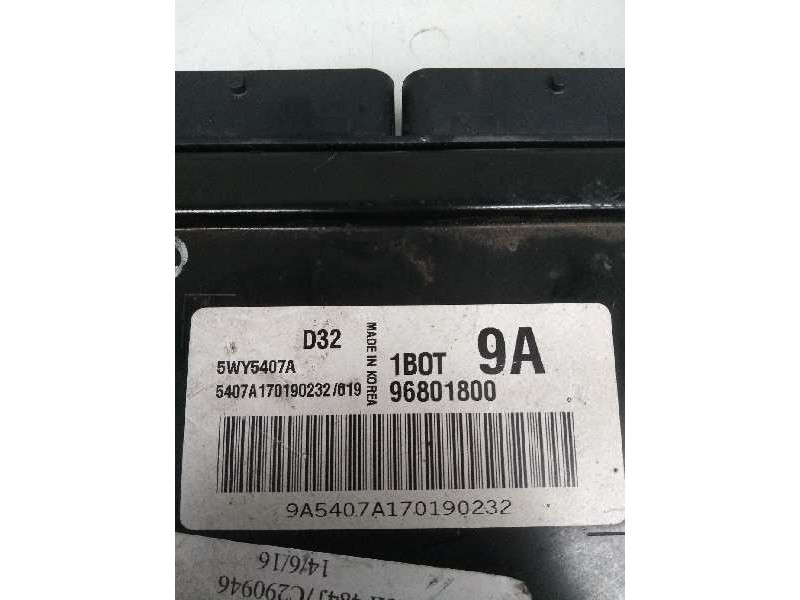 Recambio de centralita motor uce para chevrolet matiz 0.8 cat referencia OEM IAM 5WY5407A 96801800 D32 1B0T 9A