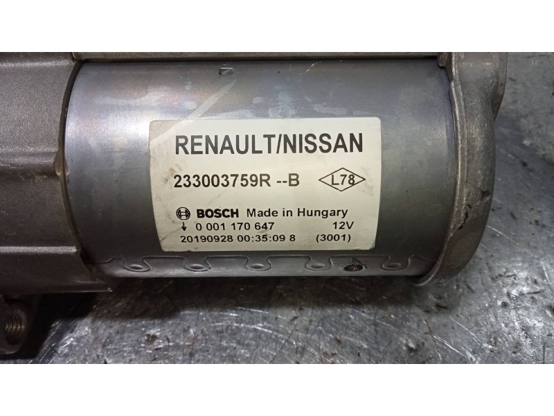 Recambio de motor arranque para dacia duster ii comfort referencia OEM IAM 233003759R 0001170647 