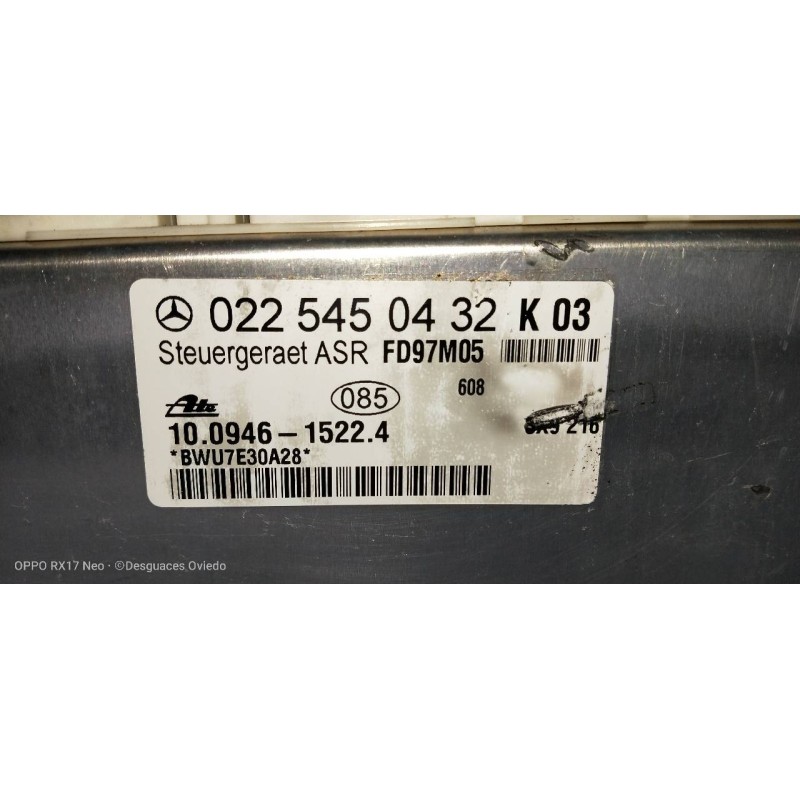 Recambio de centralita abs para mercedes clase slk (w170) roadster 230 compressor (170.447) referencia OEM IAM 10094615224 02254