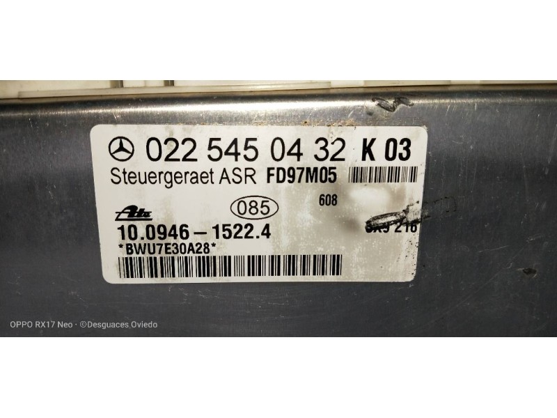 Recambio de centralita abs para mercedes clase slk (w170) roadster 230 compressor (170.447) referencia OEM IAM 10094615224 02254