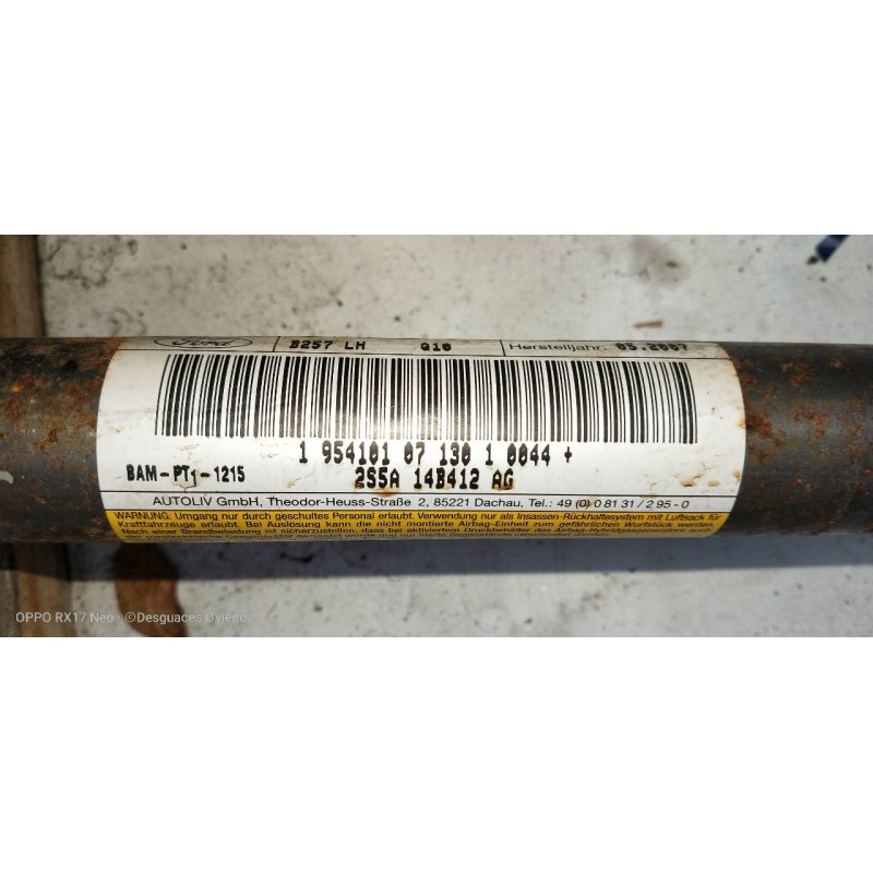 Recambio de airbag cortina delantero izquierdo para ford fiesta (cbk) steel referencia OEM IAM 2S5A14B412AG  