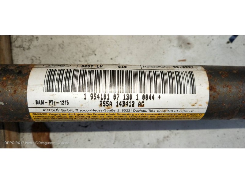 Recambio de airbag cortina delantero izquierdo para ford fiesta (cbk) steel referencia OEM IAM 2S5A14B412AG  