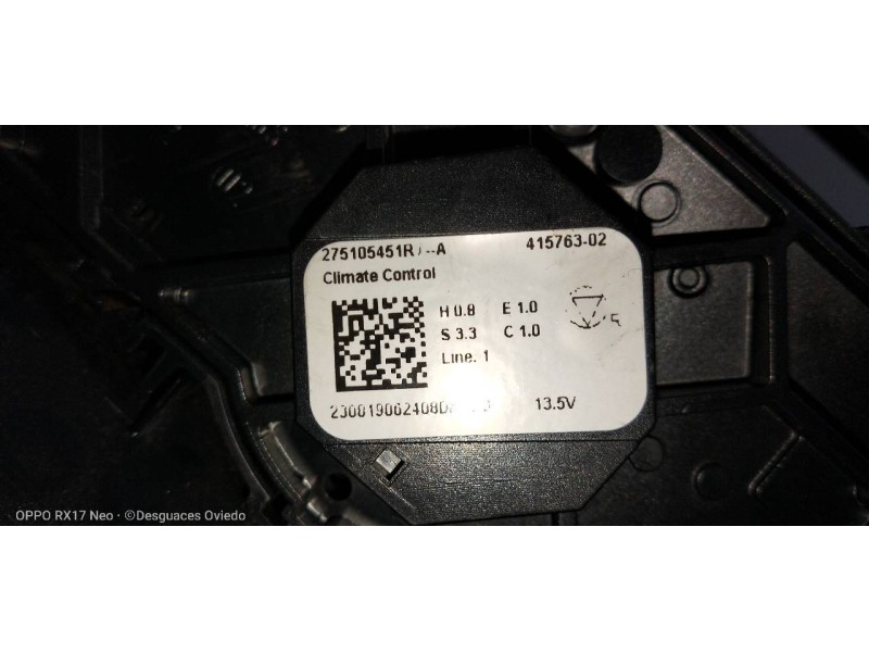 Recambio de mando calefaccion / aire acondicionado para dacia duster ii comfort referencia OEM IAM 275105451R  