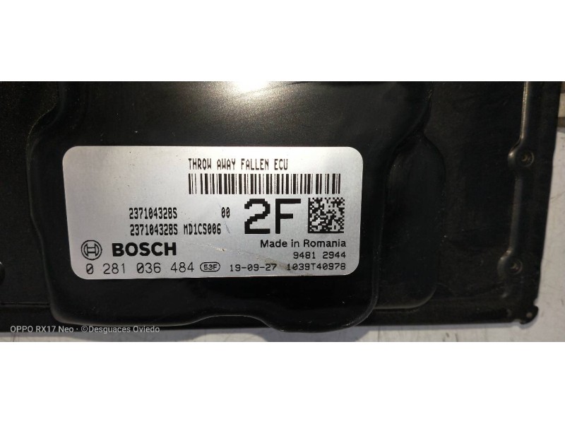 Recambio de centralita motor uce para dacia duster ii comfort referencia OEM IAM 0281036484 2371043285 