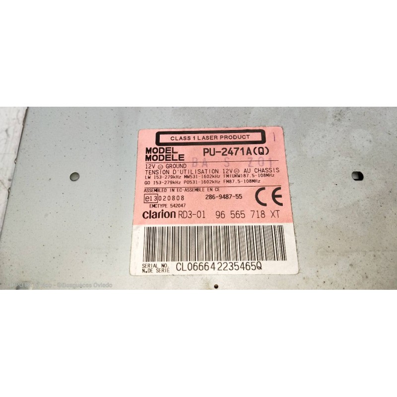 Recambio de sistema audio / radio cd para citroen c3 1.4 16v sensodrive x-tr referencia OEM IAM 96565718XT  