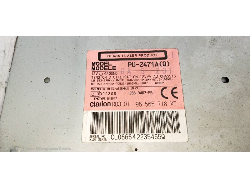 Recambio de sistema audio / radio cd para citroen c3 1.4 16v sensodrive x-tr referencia OEM IAM 96565718XT  