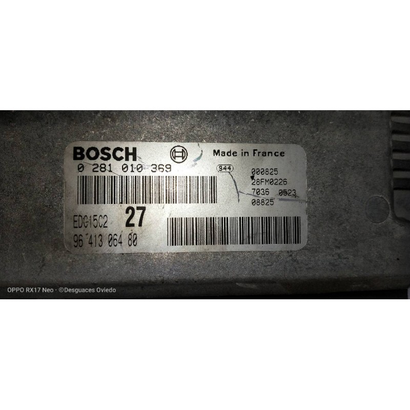 Recambio de centralita motor uce para citroen xsara berlina 2.0 hdi exclusive (66kw) referencia OEM IAM 0281010369 9641306480 ED