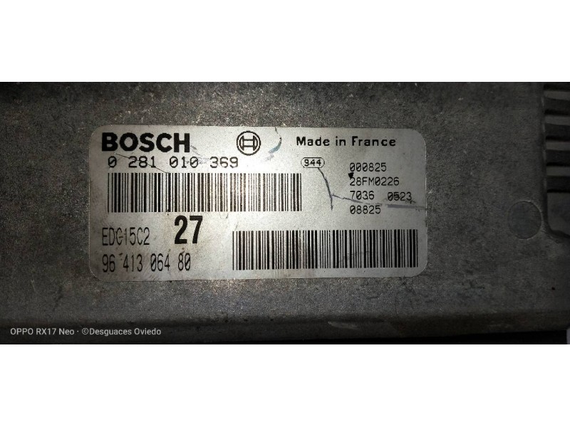 Recambio de centralita motor uce para citroen xsara berlina 2.0 hdi exclusive (66kw) referencia OEM IAM 0281010369 9641306480 ED