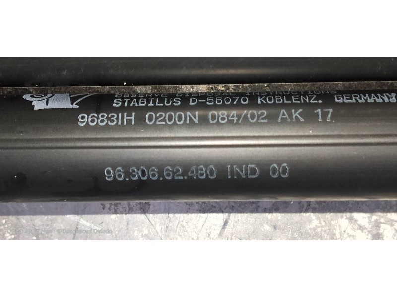 Recambio de amortiguadores capo para peugeot 406 break (s1/s2) sr td referencia OEM IAM 9630662480  