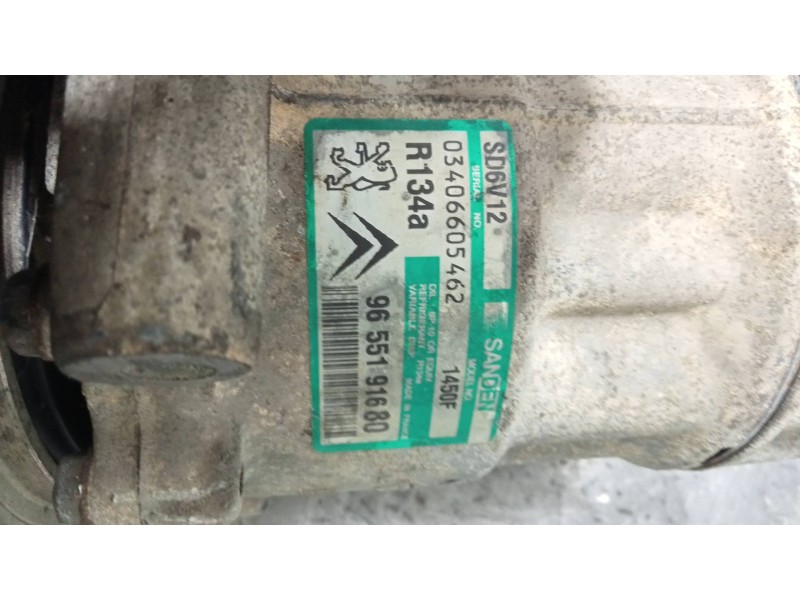 Recambio de compresor aire acondicionado para citroen c2 sx referencia OEM IAM 9655191680 03406605462 SD6V121450F