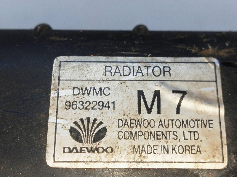 Recambio de radiador agua para chevrolet matiz 0.8 cat referencia OEM IAM 96322941  