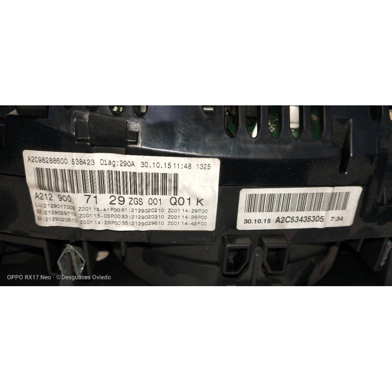 Recambio de cuadro instrumentos para mercedes clase e (w212) lim. e 220 bluetec 4matic (212.011) referencia OEM IAM A2129007129 