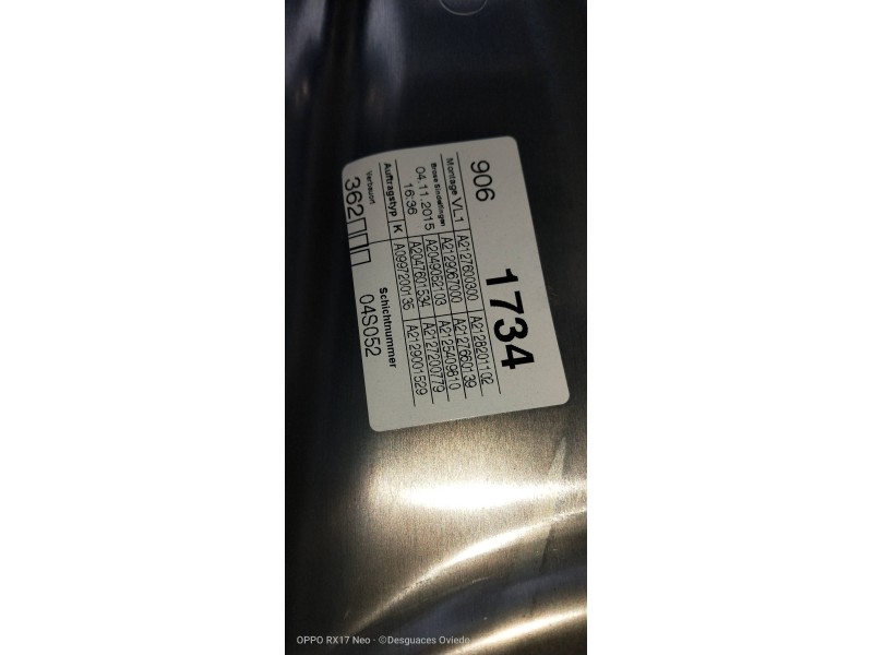 Recambio de elevalunas delantero izquierdo para mercedes clase e (w212) lim. e 220 bluetec 4matic (212.011) referencia OEM IAM A