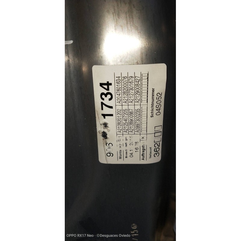 Recambio de elevalunas trasero derecho para mercedes clase e (w212) lim. e 220 bluetec 4matic (212.011) referencia OEM IAM A2048