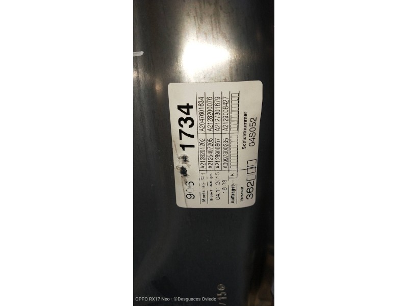 Recambio de elevalunas trasero derecho para mercedes clase e (w212) lim. e 220 bluetec 4matic (212.011) referencia OEM IAM A2048