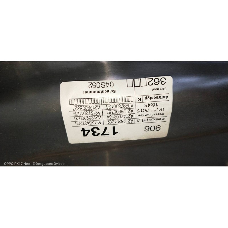 Recambio de elevalunas trasero izquierdo para mercedes clase e (w212) lim. e 220 bluetec 4matic (212.011) referencia OEM IAM A20