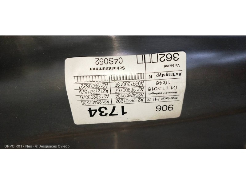 Recambio de elevalunas trasero izquierdo para mercedes clase e (w212) lim. e 220 bluetec 4matic (212.011) referencia OEM IAM A20