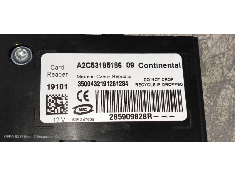 Recambio de modulo electronico para renault zoe bose referencia OEM IAM 285909828R A2C53185186 