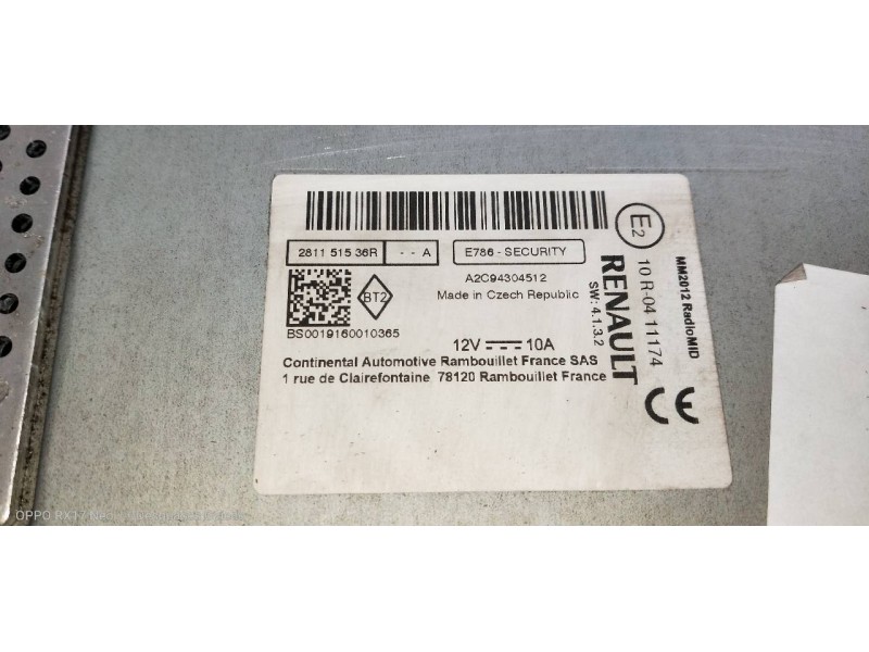 Recambio de modulo electronico para renault zoe bose referencia OEM IAM 281151536R A2C94304512 