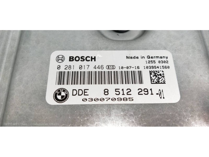 Recambio de centralita motor uce para bmw serie 3 berlina (e90) 320d referencia OEM IAM 0281017446 DDE8512291 