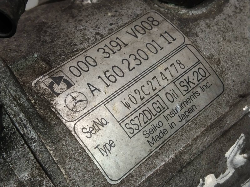 Recambio de compresor aire acondicionado para smart coupe 0.6 turbo cat referencia OEM IAM 0003191V008 A1602300111 SS72DLG1