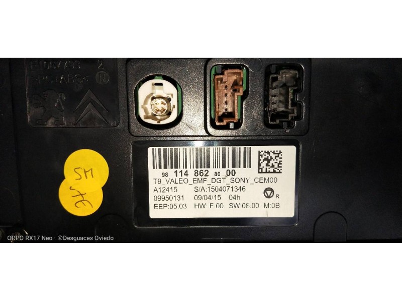 Recambio de pantalla multifuncion para peugeot 308 allure referencia OEM IAM 9811486280  