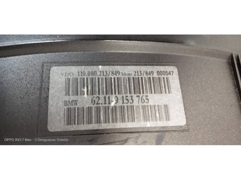 Recambio de cuadro instrumentos para bmw serie 5 berlina (e60) 520d referencia OEM IAM 62119153765 110080213849 