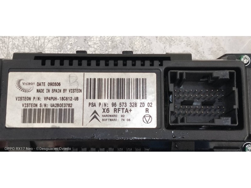 Recambio de mando calefaccion / aire acondicionado para citroen c6 básico referencia OEM IAM 96573328ZD  