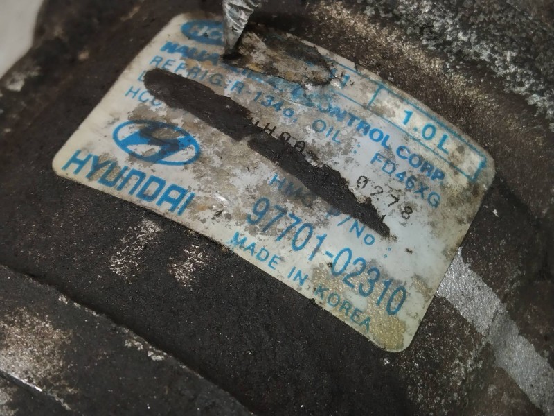 Recambio de compresor aire acondicionado para hyundai atos (mx) gl referencia OEM IAM 9770102310  