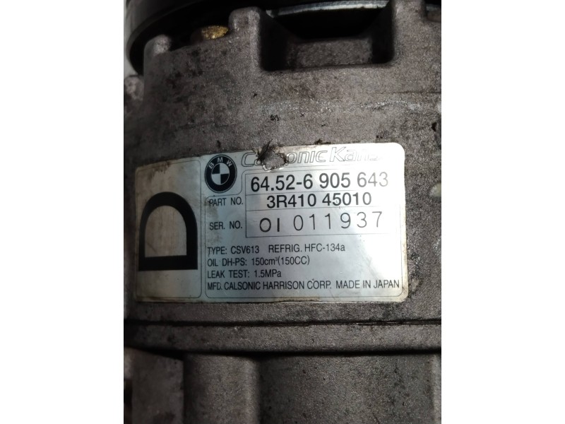 Recambio de compresor aire acondicionado para bmw serie 3 berlina (e46) 320d referencia OEM IAM 3R41045010 64526905643 