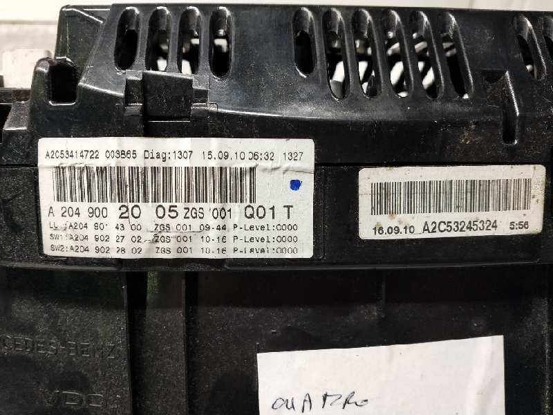 Recambio de cuadro instrumentos para mercedes clase c (w204) berlina c 220 cdi blueefficiency (204.002) referencia OEM IAM A2C53