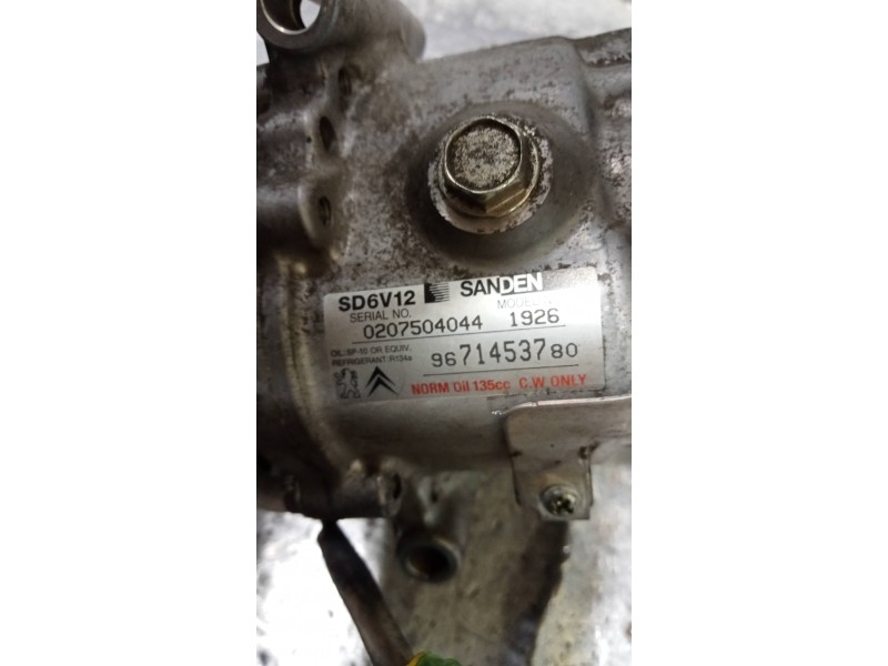 Recambio de compresor aire acondicionado para peugeot 206+ básico referencia OEM IAM 9671453780 SD6V121926 