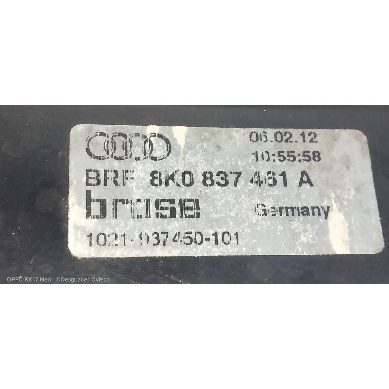 Recambio de elevalunas delantero izquierdo para audi a4 ber. (b8) s line sportpaket / plus referencia OEM IAM 8K0837461A  
