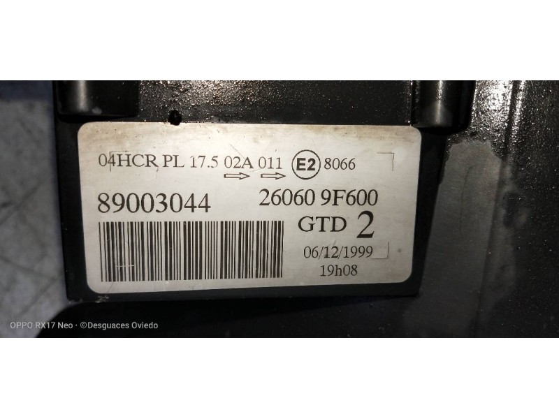 Recambio de faro izquierdo para nissan primera berlina (p11) comfort referencia OEM IAM 260609F600  