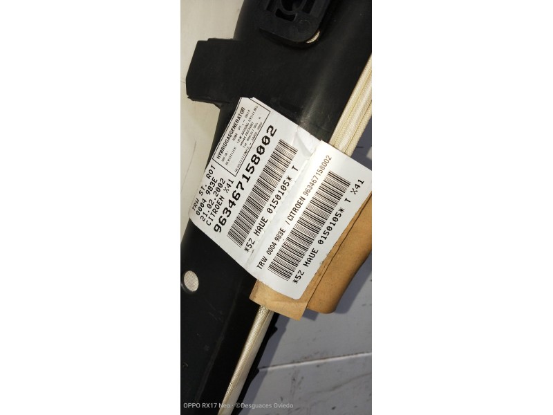 Recambio de airbag cortina delantero izquierdo para citroen c5 berlina 2.0 hdi sx referencia OEM IAM 9634671580  