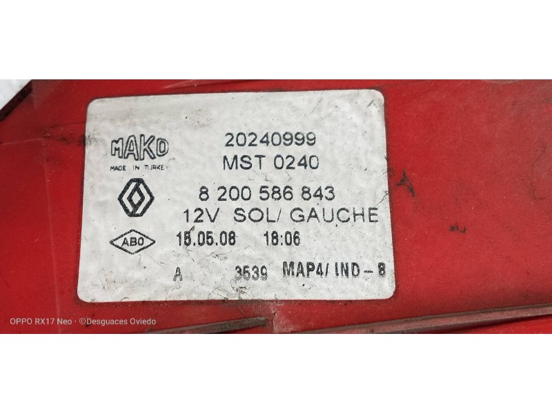 Recambio de piloto trasero izquierdo para renault clio grandtour authentique referencia OEM IAM 8200586843  