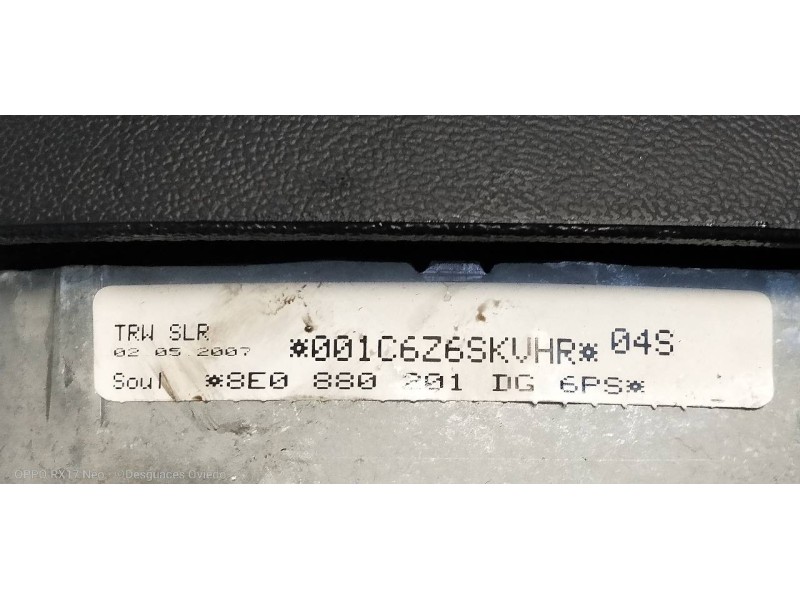 Recambio de airbag delantero izquierdo para audi a4 berlina (8e) 2.0 tdi (dpf) (125kw) referencia OEM IAM 8E0880201DG  