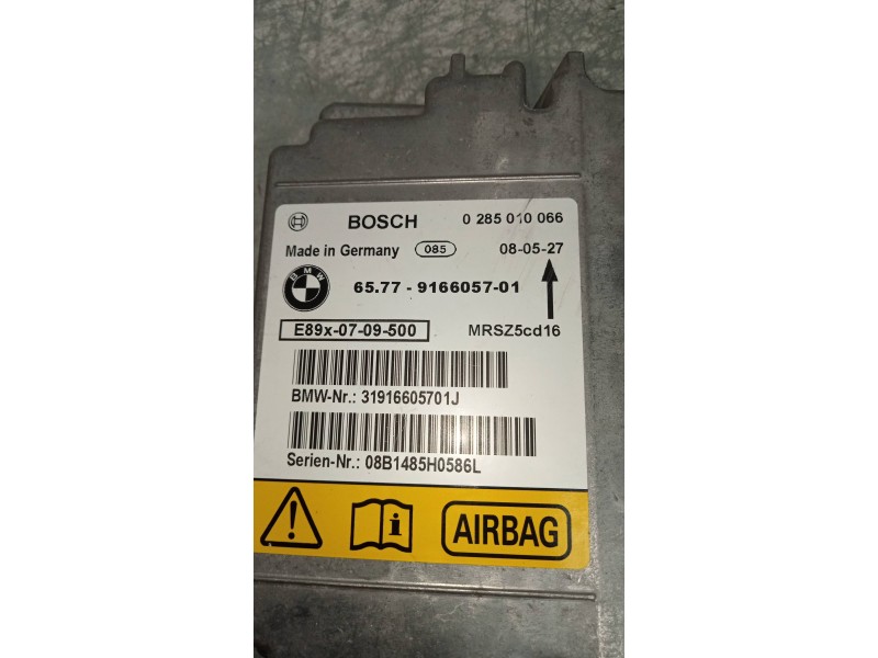 Recambio de centralita airbag para bmw serie 1 coupe (e82) 120d referencia OEM IAM 0285010066  