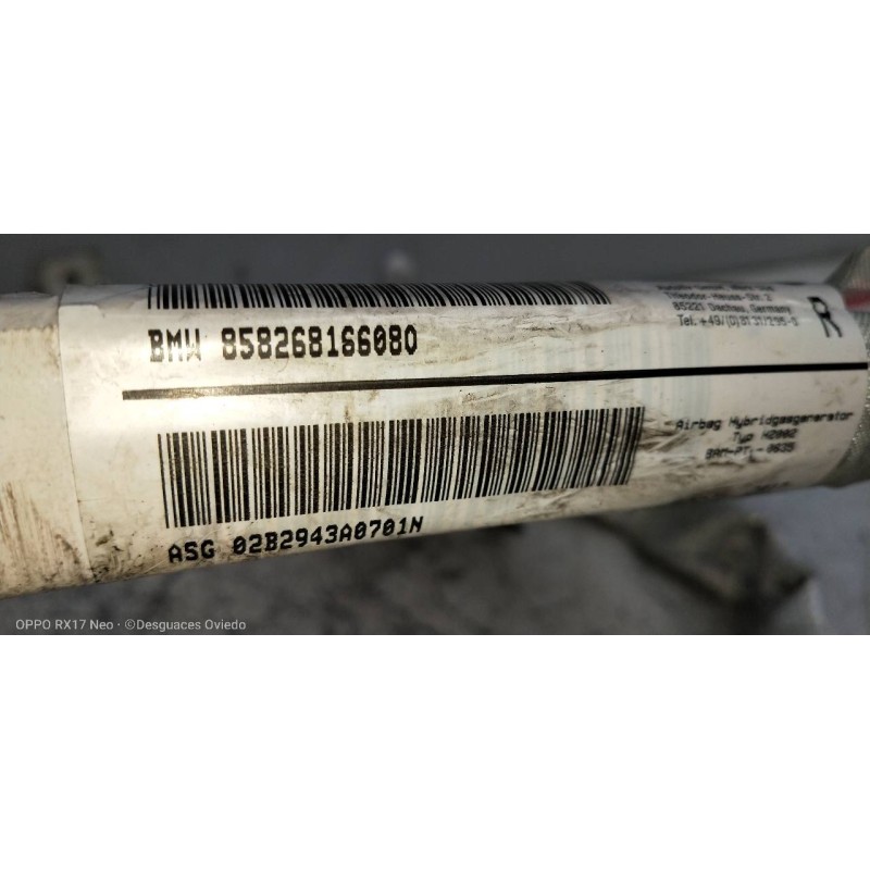 Recambio de airbag cortina delantero derecho para bmw serie 3 touring (e46) 320d referencia OEM IAM   