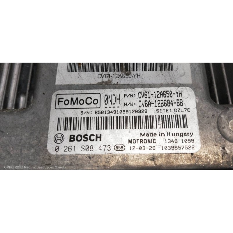 Recambio de centralita motor uce para ford focus lim. (cb8) sport referencia OEM IAM 0261S08473 CV6112A650YH CV6A12B684BB 