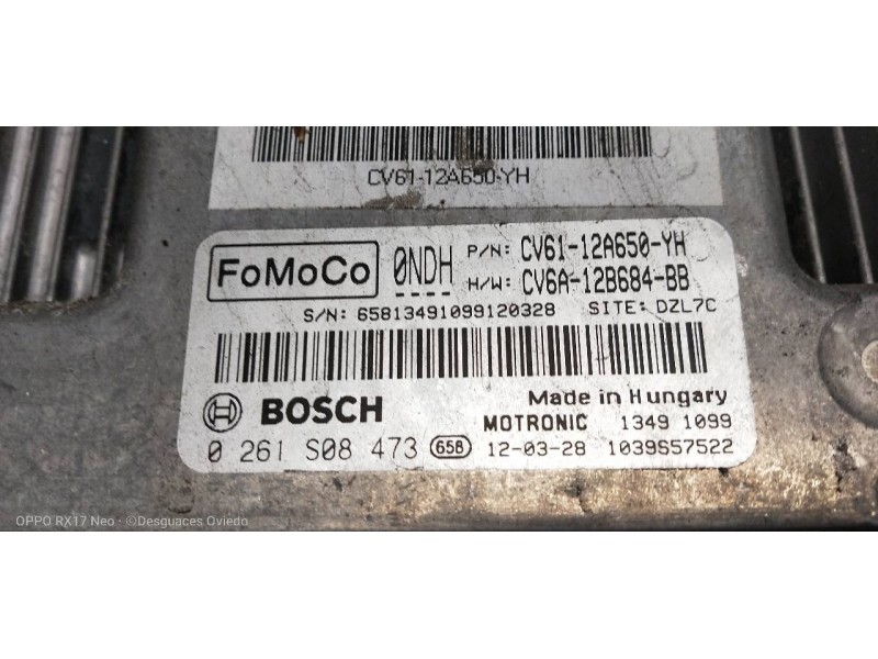 Recambio de centralita motor uce para ford focus lim. (cb8) sport referencia OEM IAM 0261S08473 CV6112A650YH CV6A12B684BB 