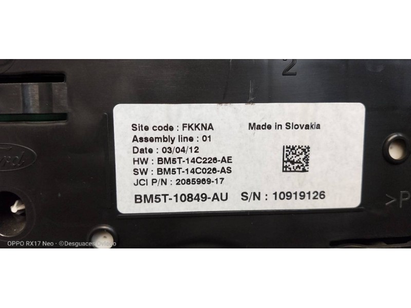 Recambio de cuadro instrumentos para ford focus lim. (cb8) sport referencia OEM IAM   