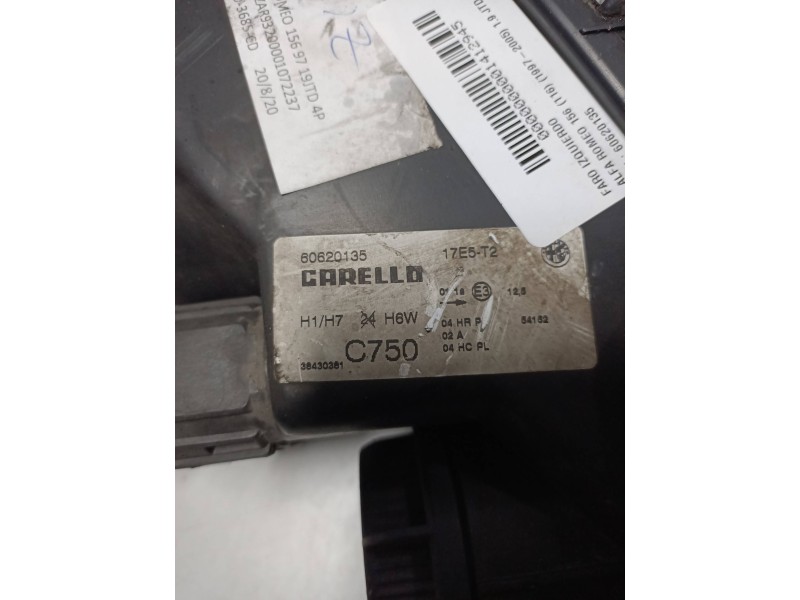Recambio de faro izquierdo para alfa romeo 156 (116) 1.9 jtd progression referencia OEM IAM 60620135  