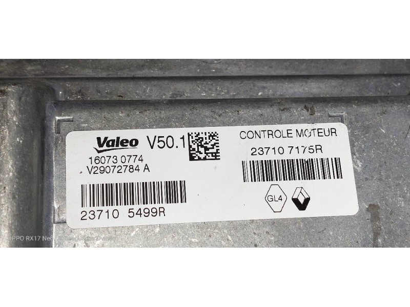 Recambio de centralita motor uce para renault clio iv dynamique referencia OEM IAM 237105499R 237107175R V29072784A