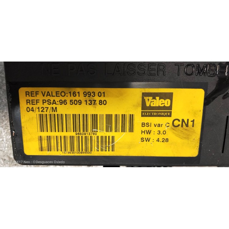 Recambio de caja reles / fusibles para citroen xsara berlina 1.6 16v satisfaction referencia OEM IAM 9650913780 16199301 